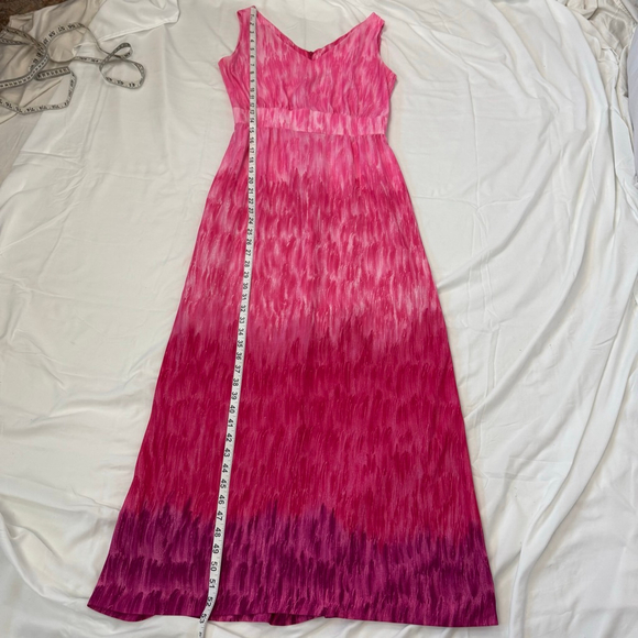 Vintage Pink Maxi Dress Ombré Leslie Fay Women's M Sleeveless - Picture 7 of 13